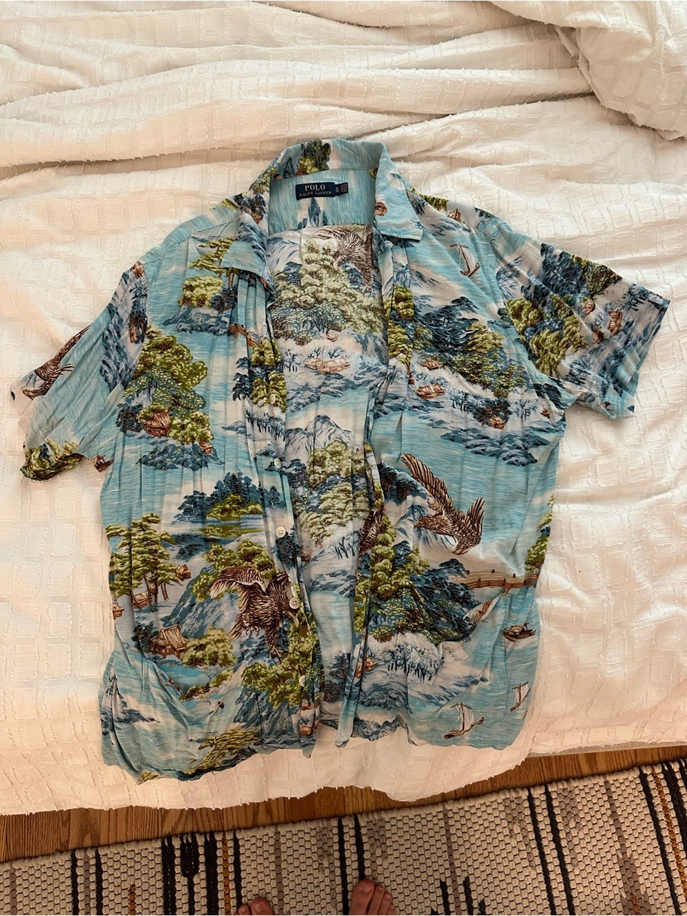 Ralph Lauren POLO Hawaiian Print Short-Sleeve Button-Down Shirt